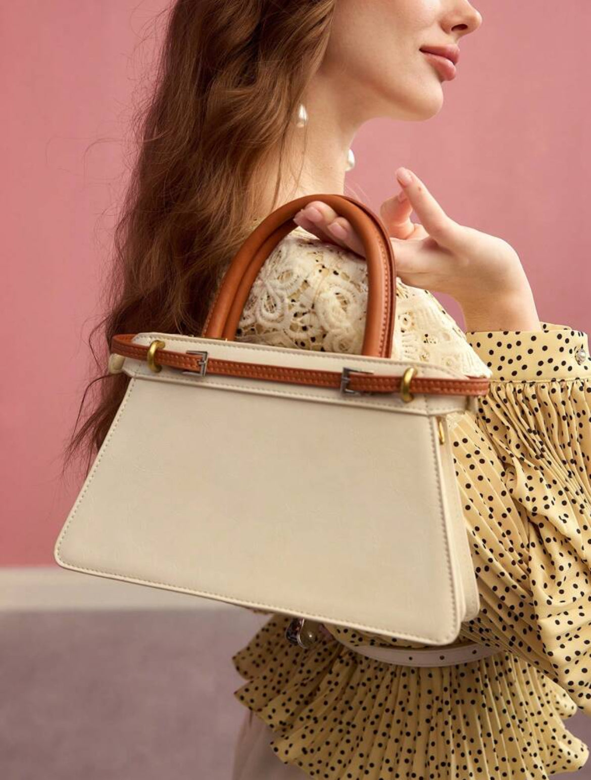 CHIC CONTRAST BUCKLE TOP BAG (SHEIN MOTF)