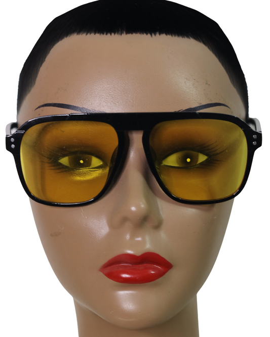 Bold Aviator-Style Sunglasses with Striking Yellow Lenses