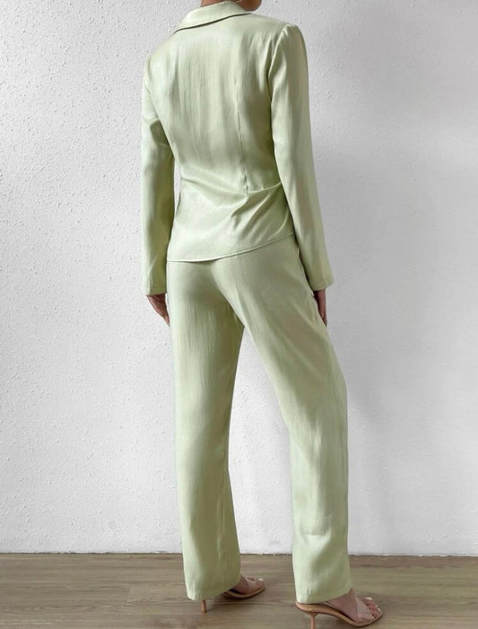 Satin Wrap Top & Trousers Co-ord Set