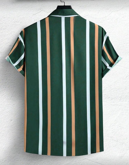 SHEIN Men’s Vertical Striped Short Sleeve Shirt