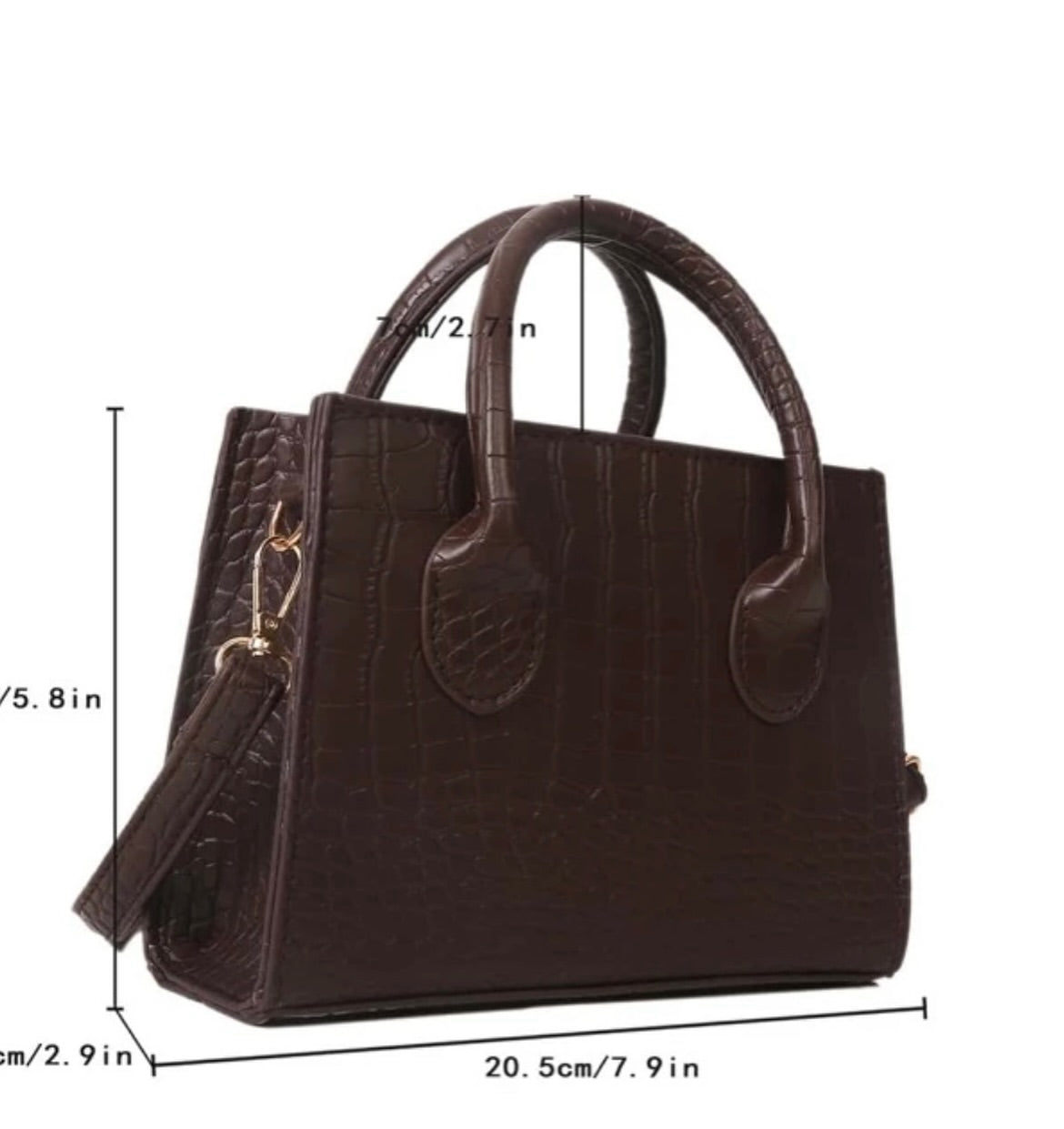 SHEIN Mini Croc-Embossed Structured Handbag