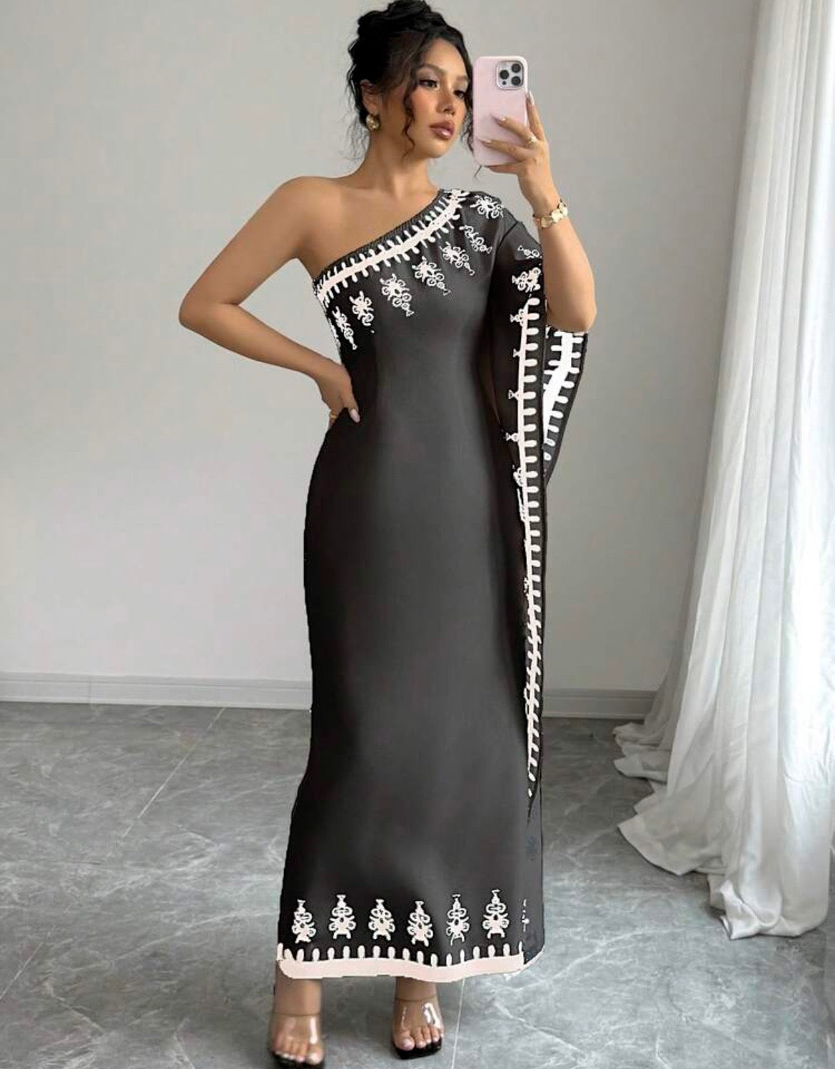 Athena Cape-Sleeve Maxi