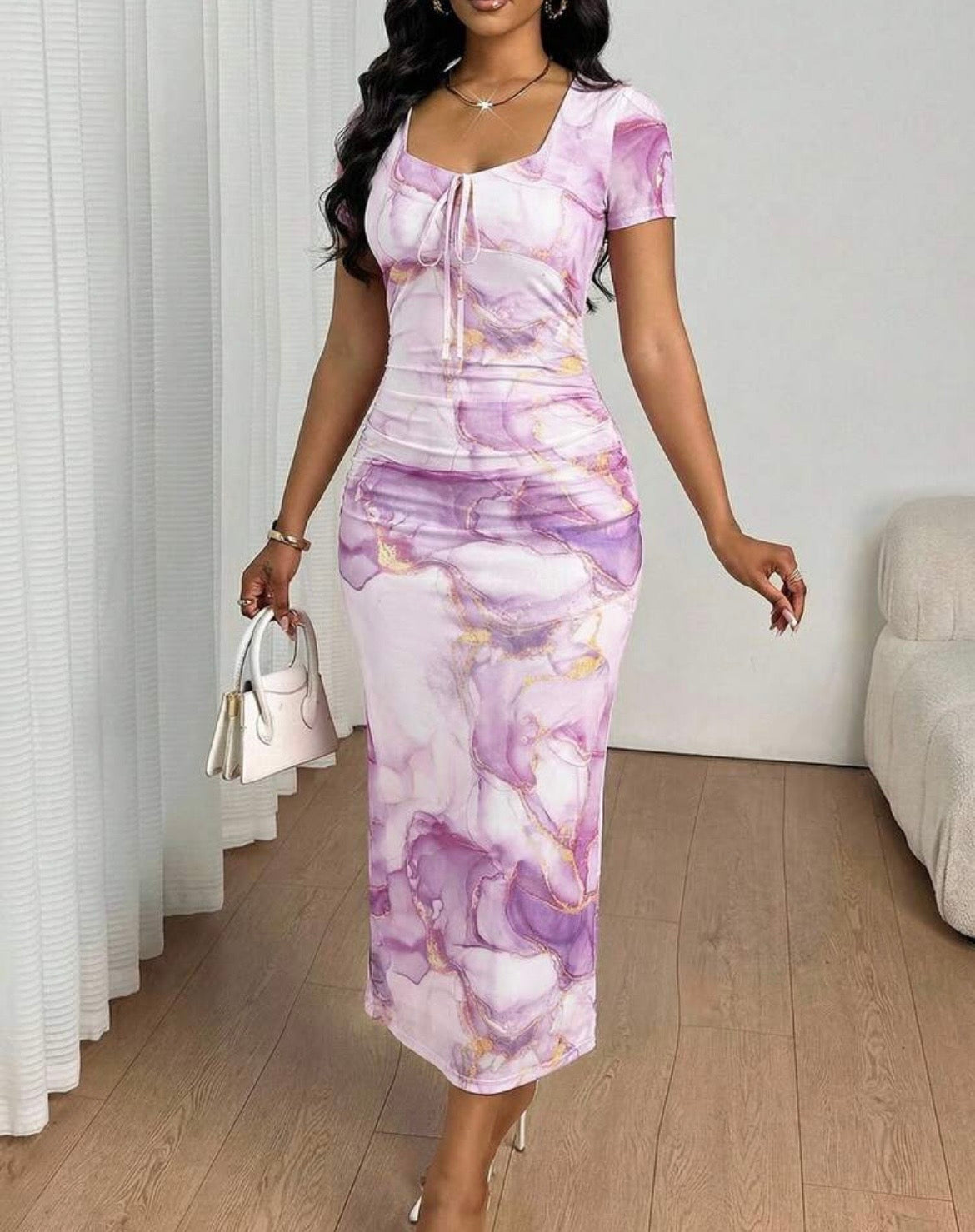Violet Aura Sweetheart Midi