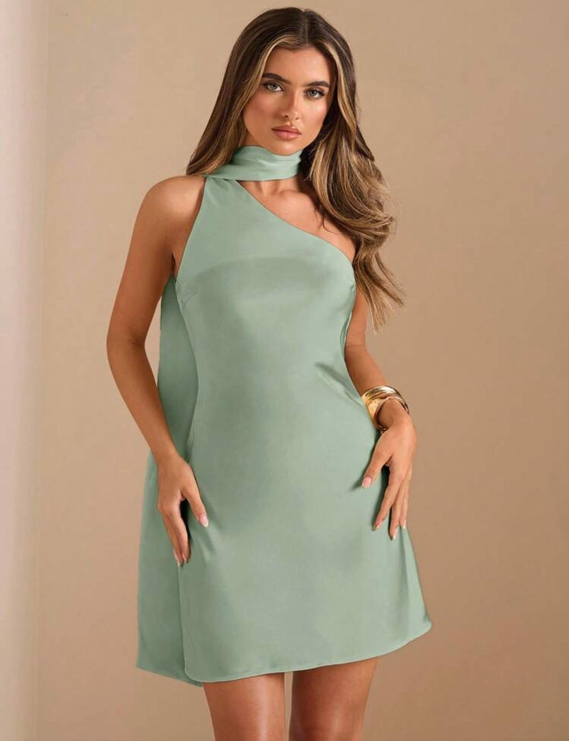 Aria High-Neck Mini Dress