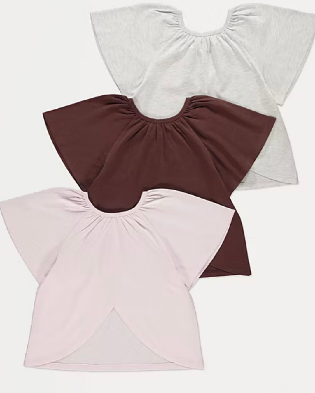 Girls' Gathered Flutter-Sleeve Top