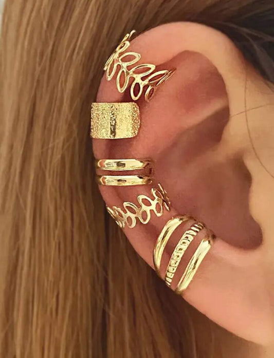 GOLDEN EAR CUFF SET(SHEIN)