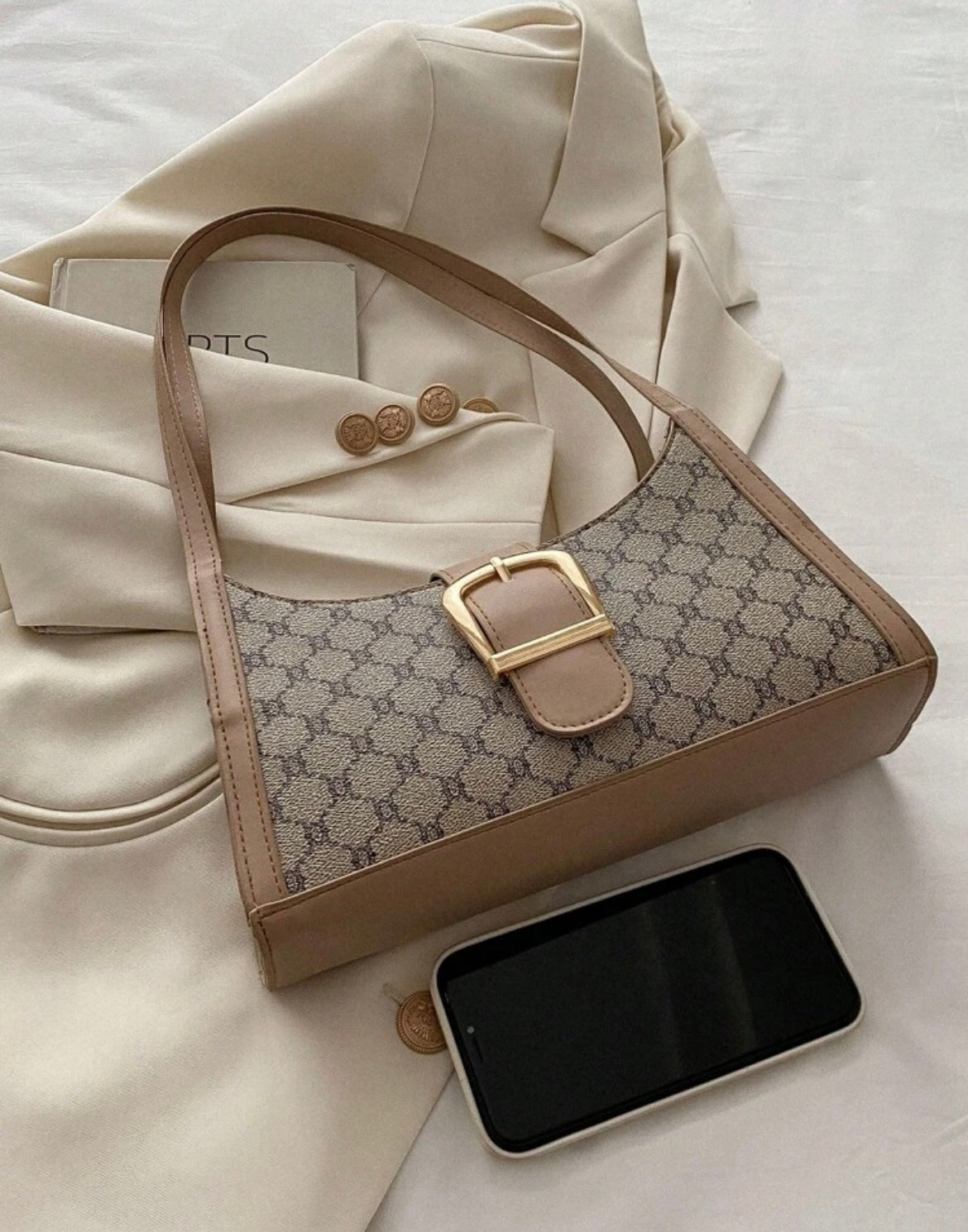 SIGNATURE BUCKLE SHOULDER BAG (SHEIN)