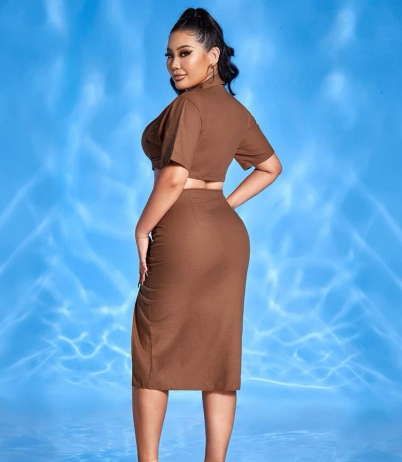 Chocolate Brown Two-Piece Co-Ord Set