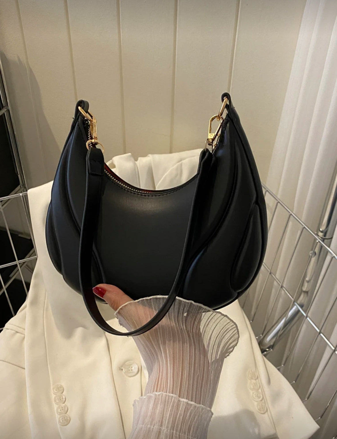 SHEIN Sculpted Crescent Shoulder Bag