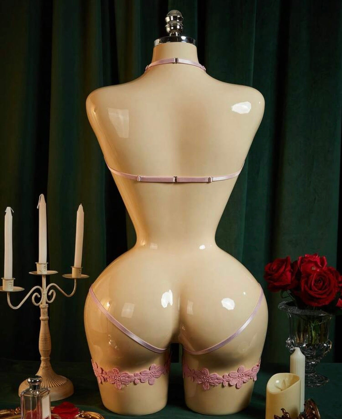 The Luann Floral Appliqué Teddy Set