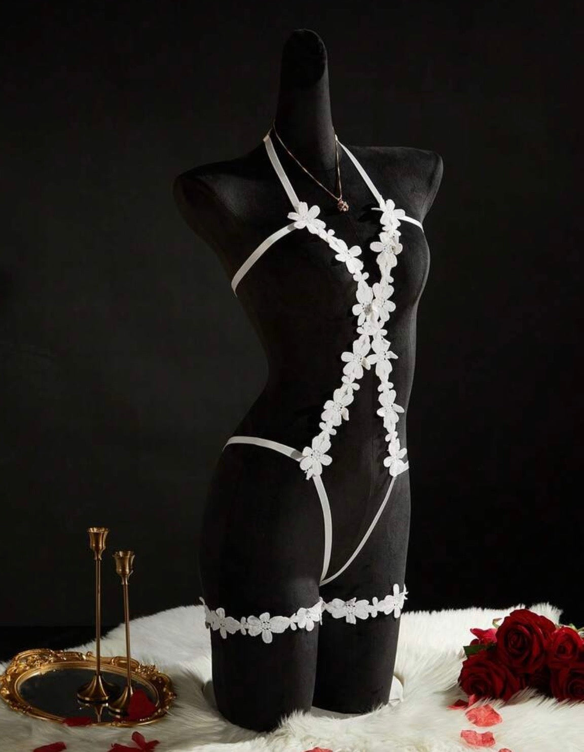 The Luann Floral Appliqué Teddy Set