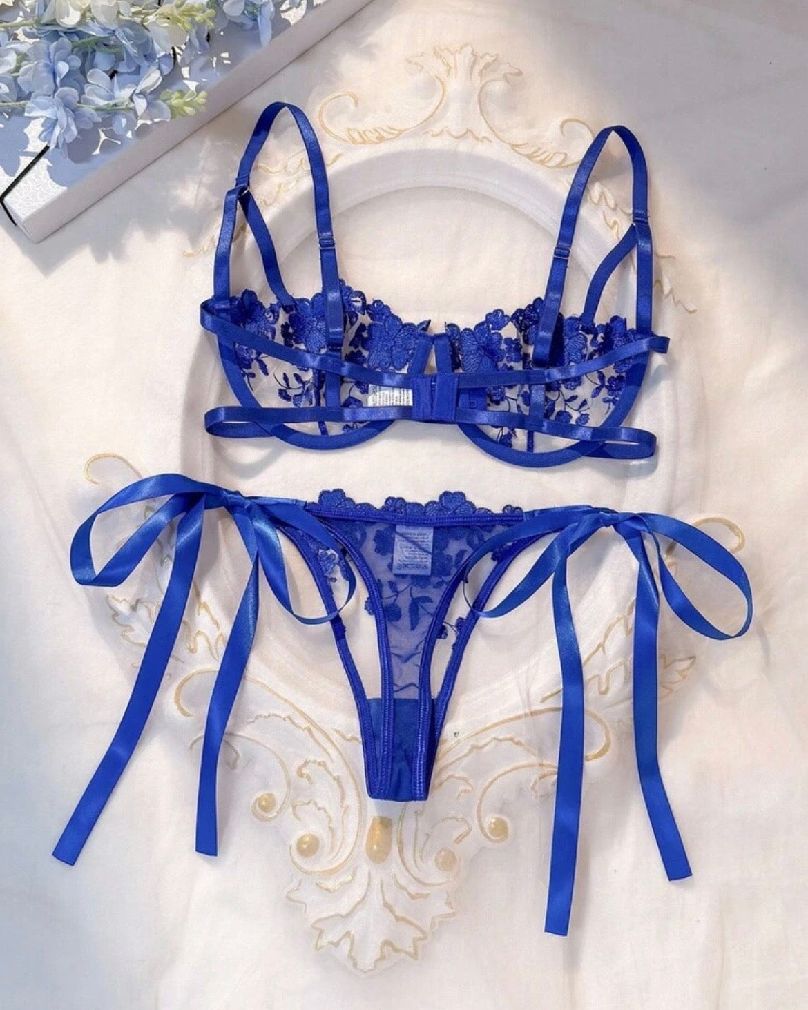 The Garcelle Embroidered Lace Lingerie Set