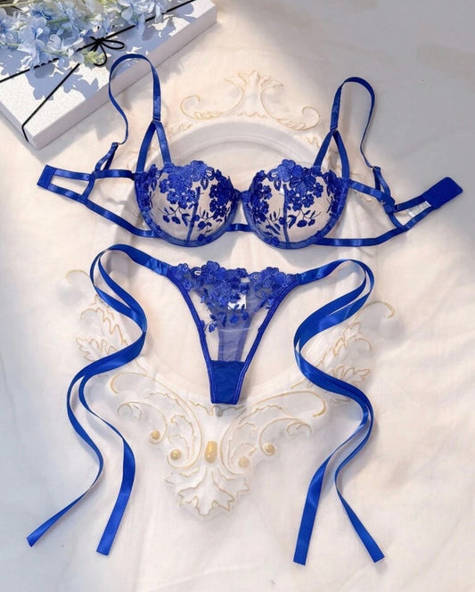 The Garcelle Embroidered Lace Lingerie Set