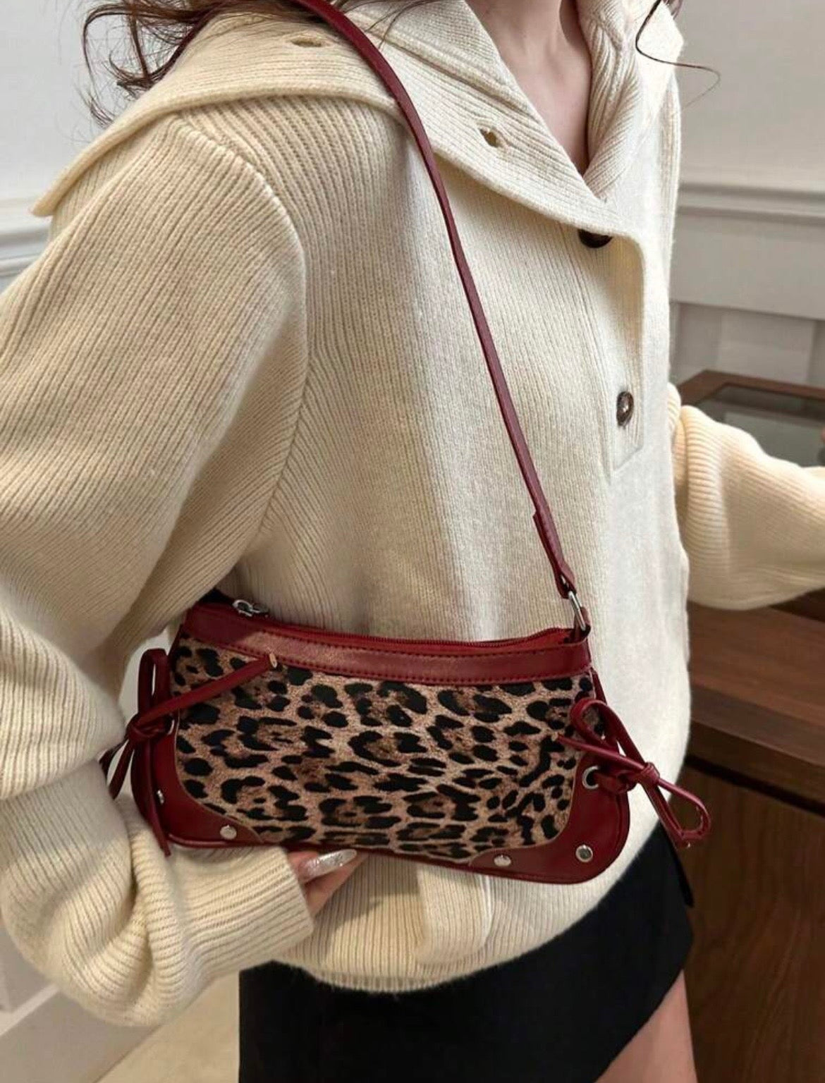 The Roxy Leopard Shoulder Bag