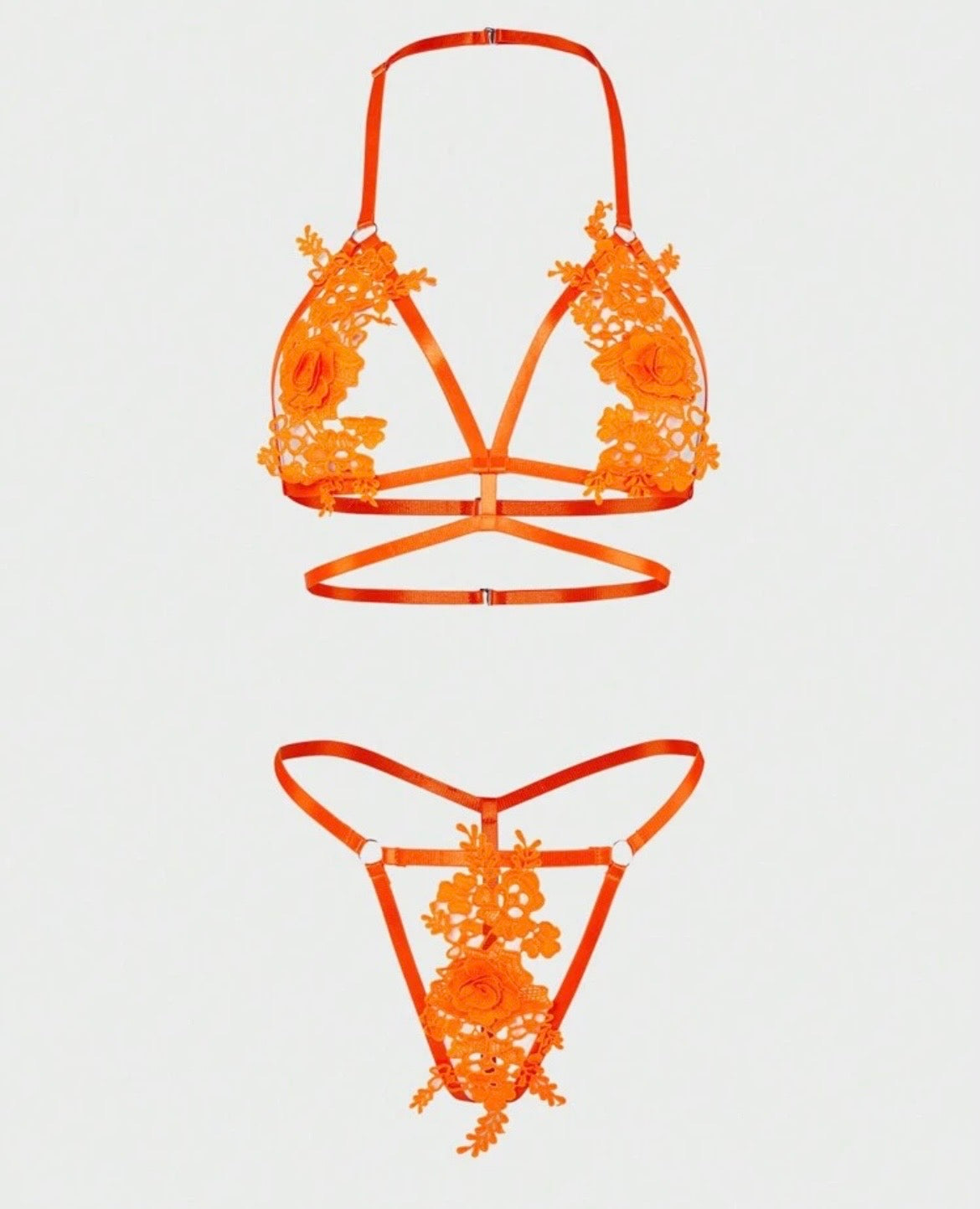 The Kyle 3D Floral Strappy Lingerie Set