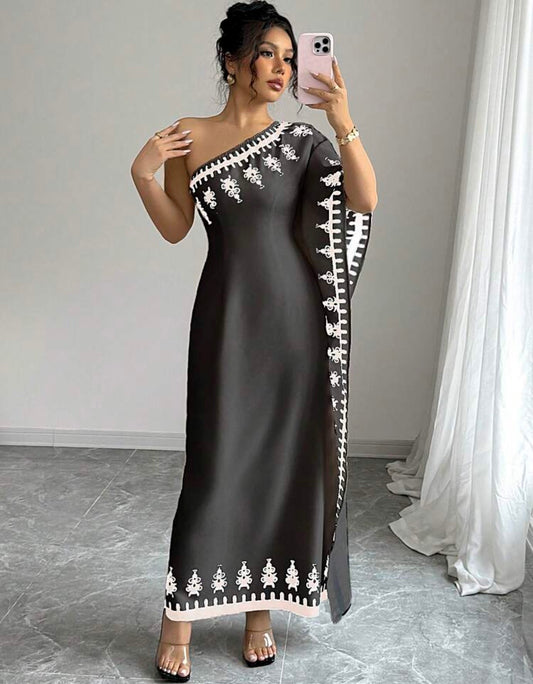 Athena Cape-Sleeve Maxi