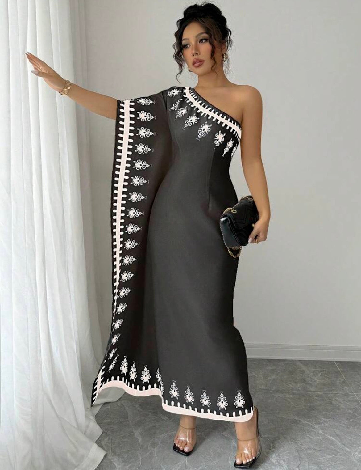 Athena Cape-Sleeve Maxi