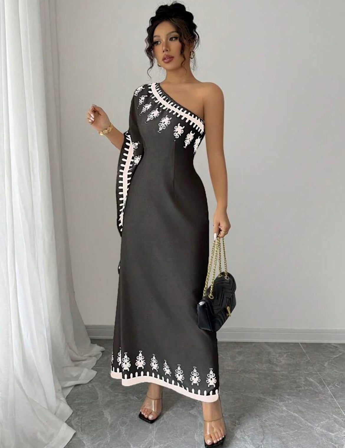 Athena Cape-Sleeve Maxi
