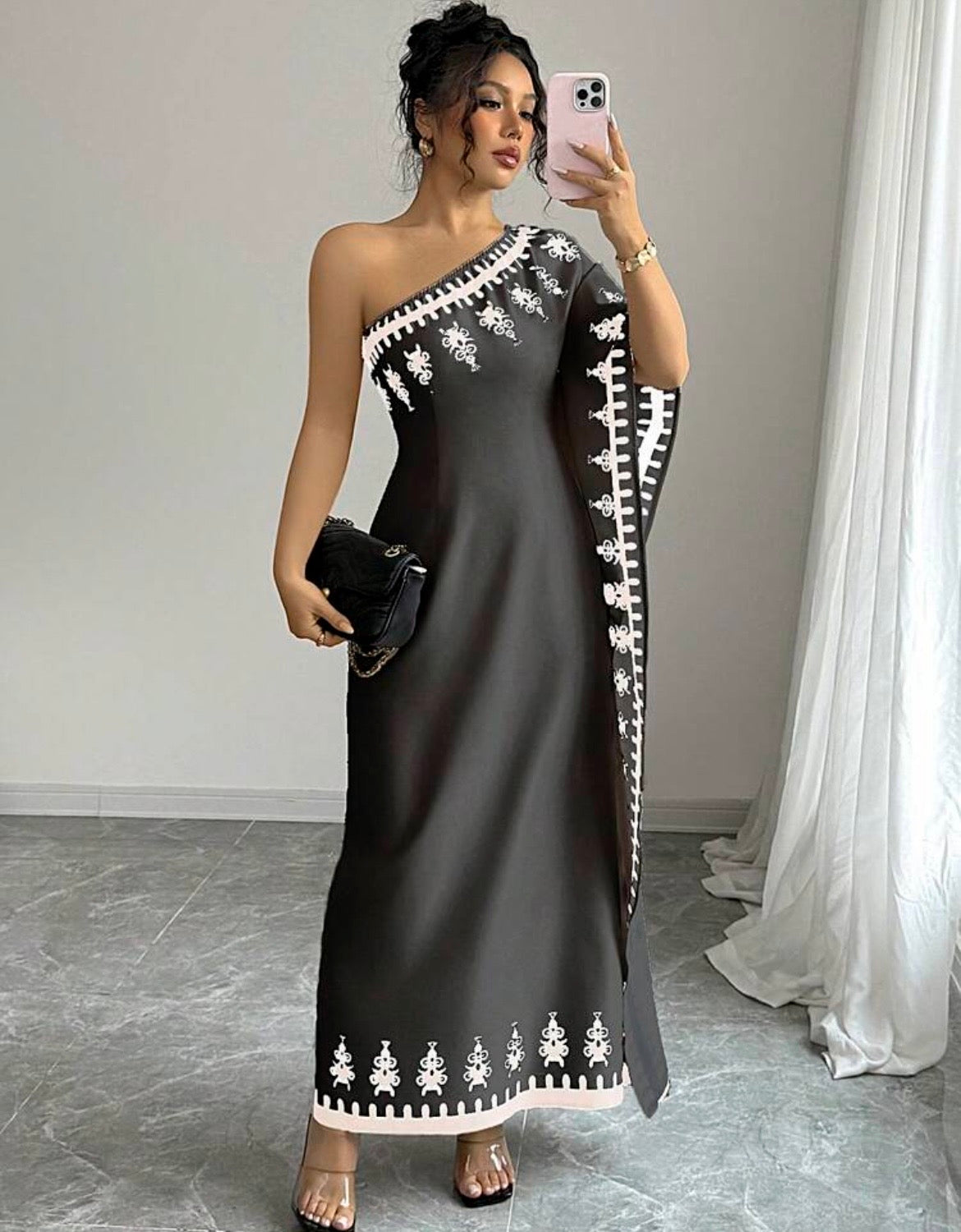 Athena Cape-Sleeve Maxi