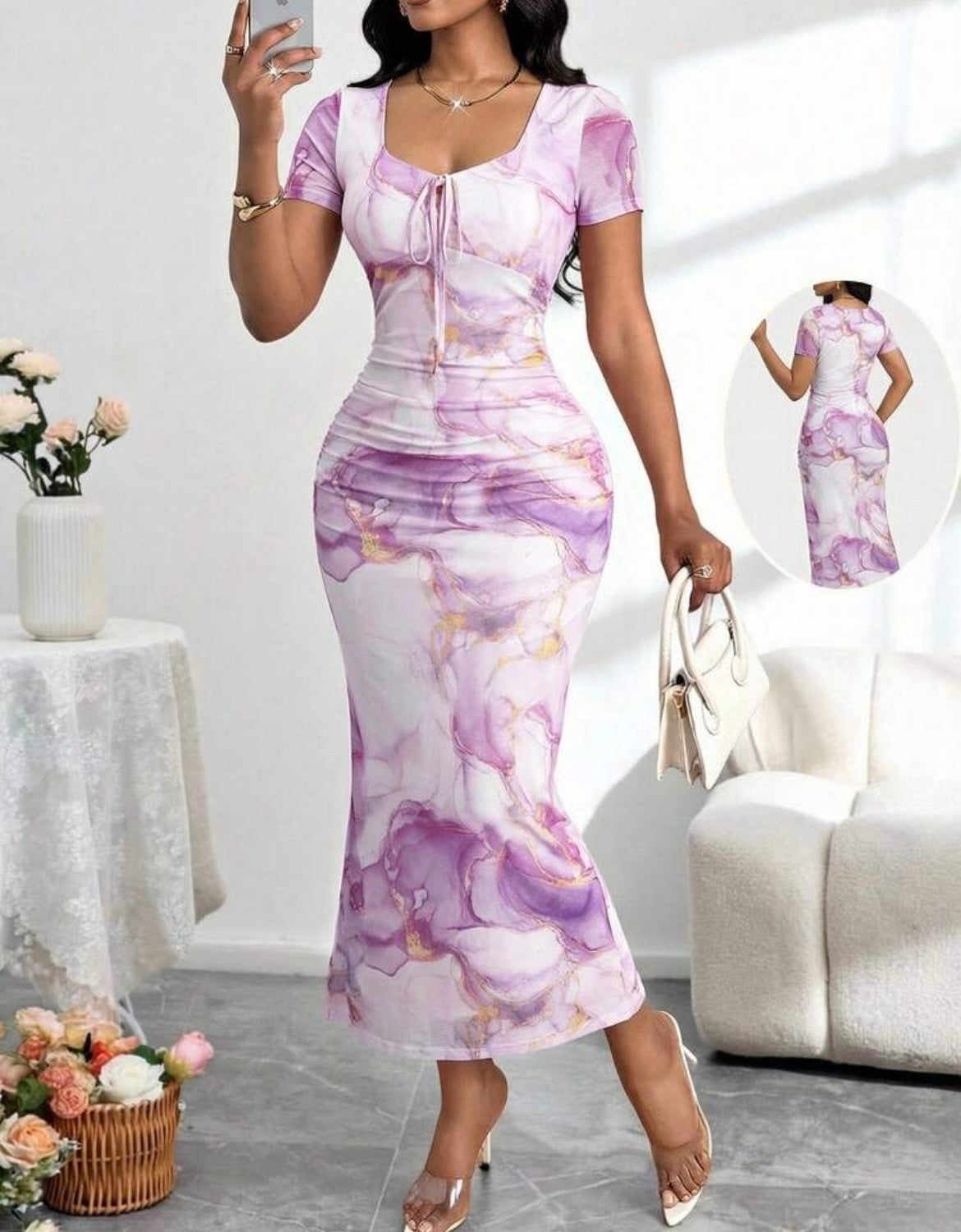 Violet Aura Sweetheart Midi