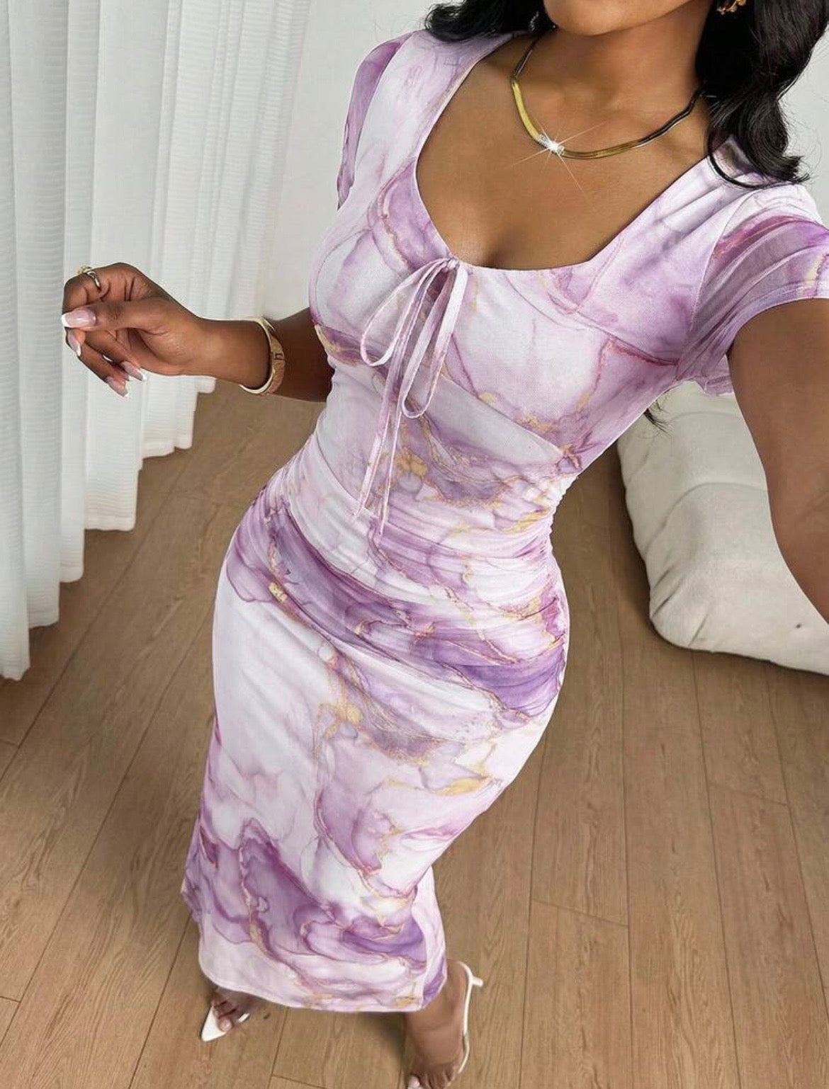 Violet Aura Sweetheart Midi