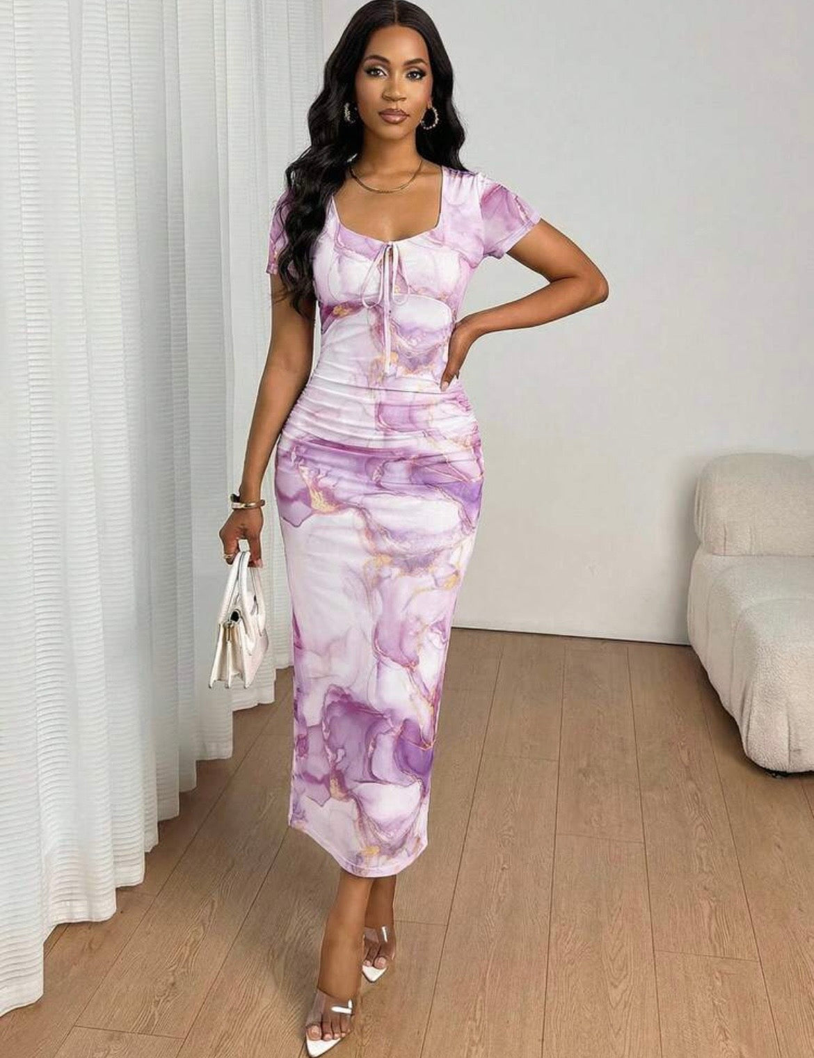 Violet Aura Sweetheart Midi