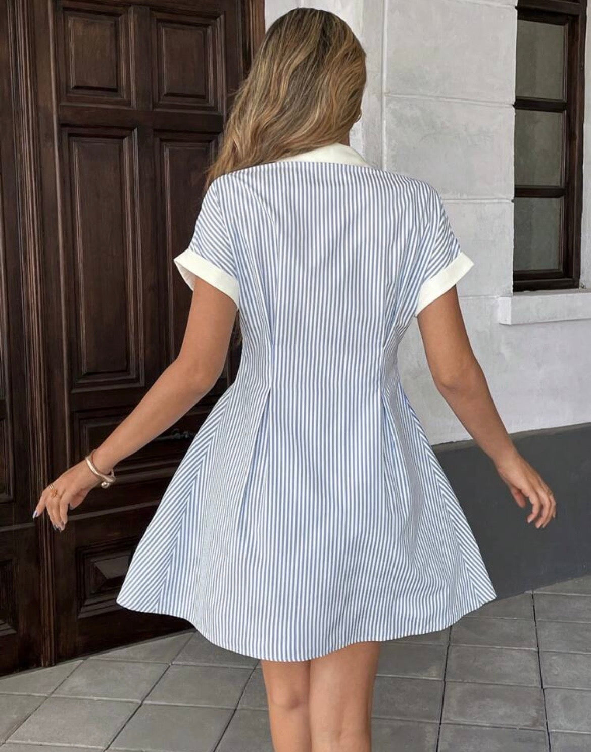 Coastal Chic Striped Mini Shirtdress