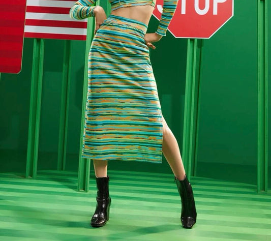 Striped Midi Skirt