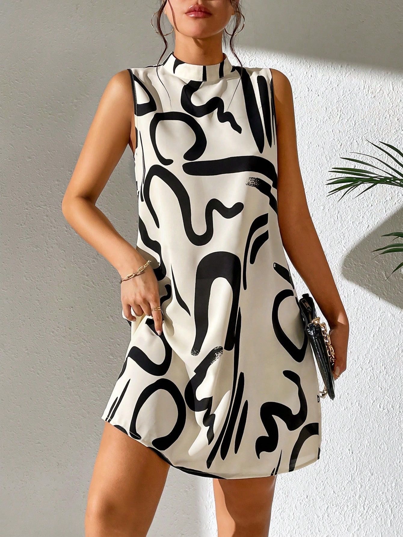 SHEIN Abstract Print Dress